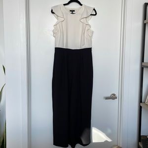J Crew jumpsuit, black and white,